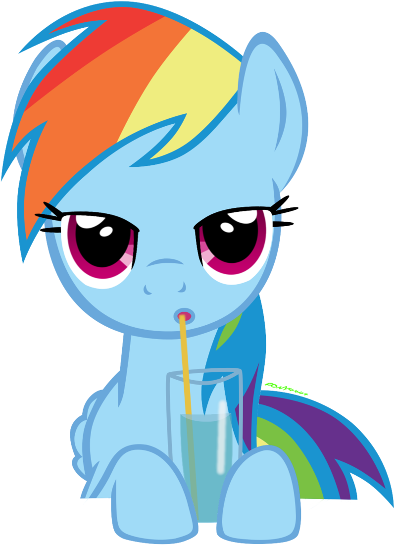 Rainbow Dash Drinking By Dribmeg Rainbow Dash Drinking - Rainbow Dash Vector (900x1271)