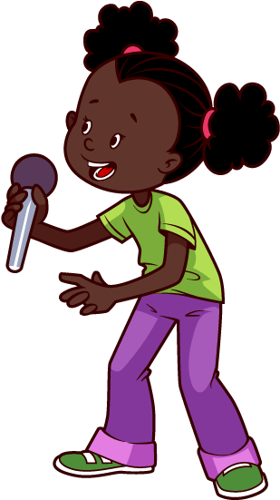 Microfono Africana Americana De Dibujos Animados Clip Cartoon African American Girl 559x616 Png Clipart Download