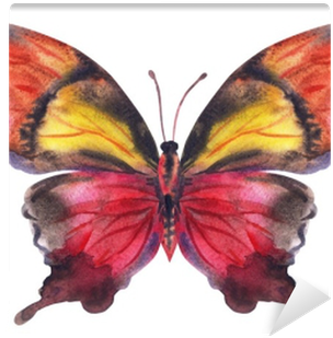 Maroon-yellow Butterfly, Watercolor Painting - Butterfly Painting (400x400)