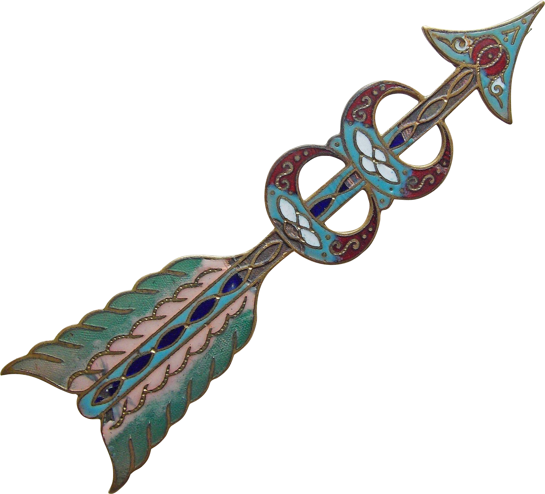 Fabulous Victorian Enamel Arrow Antique Brooch - Body Jewelry (1859x1859)
