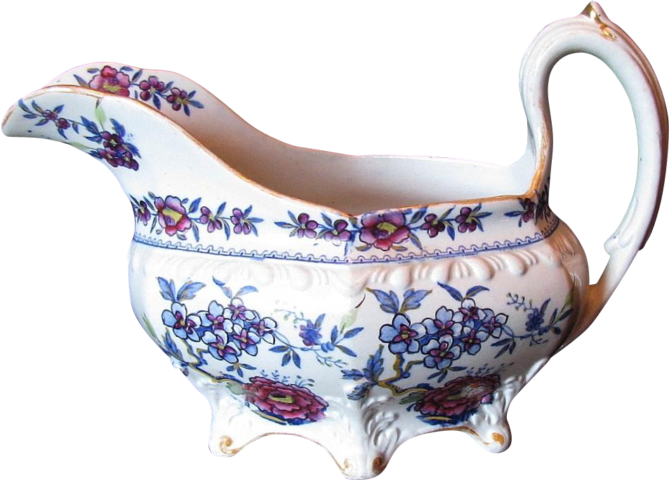 Rare Ridgway Creamer, Stone China, Antique Early 19th - Chinoiserie (952x952)