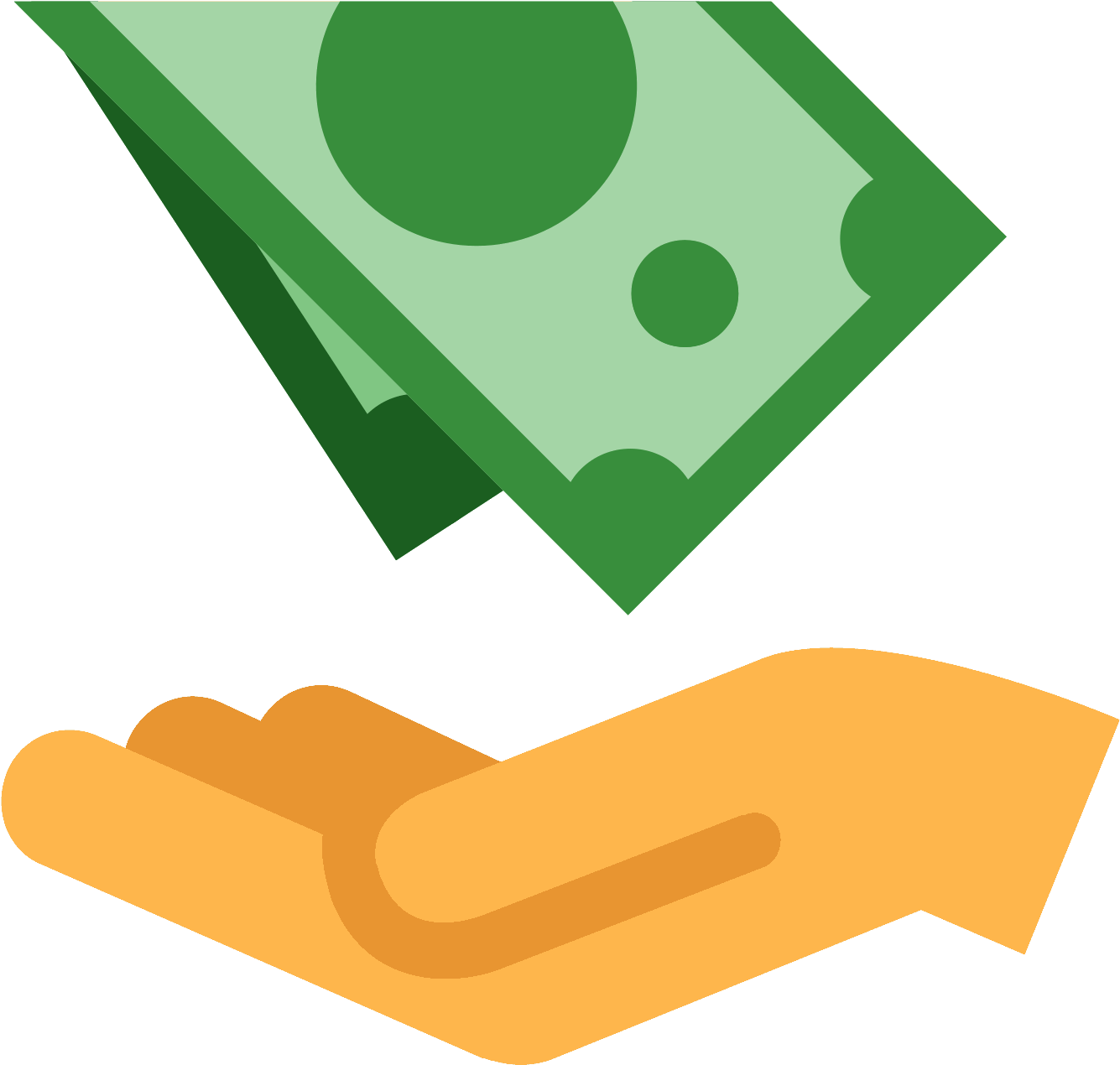 It's A Logo Of A Hand On The Bottom With Money Falling - Refund Icon (1600x1600)