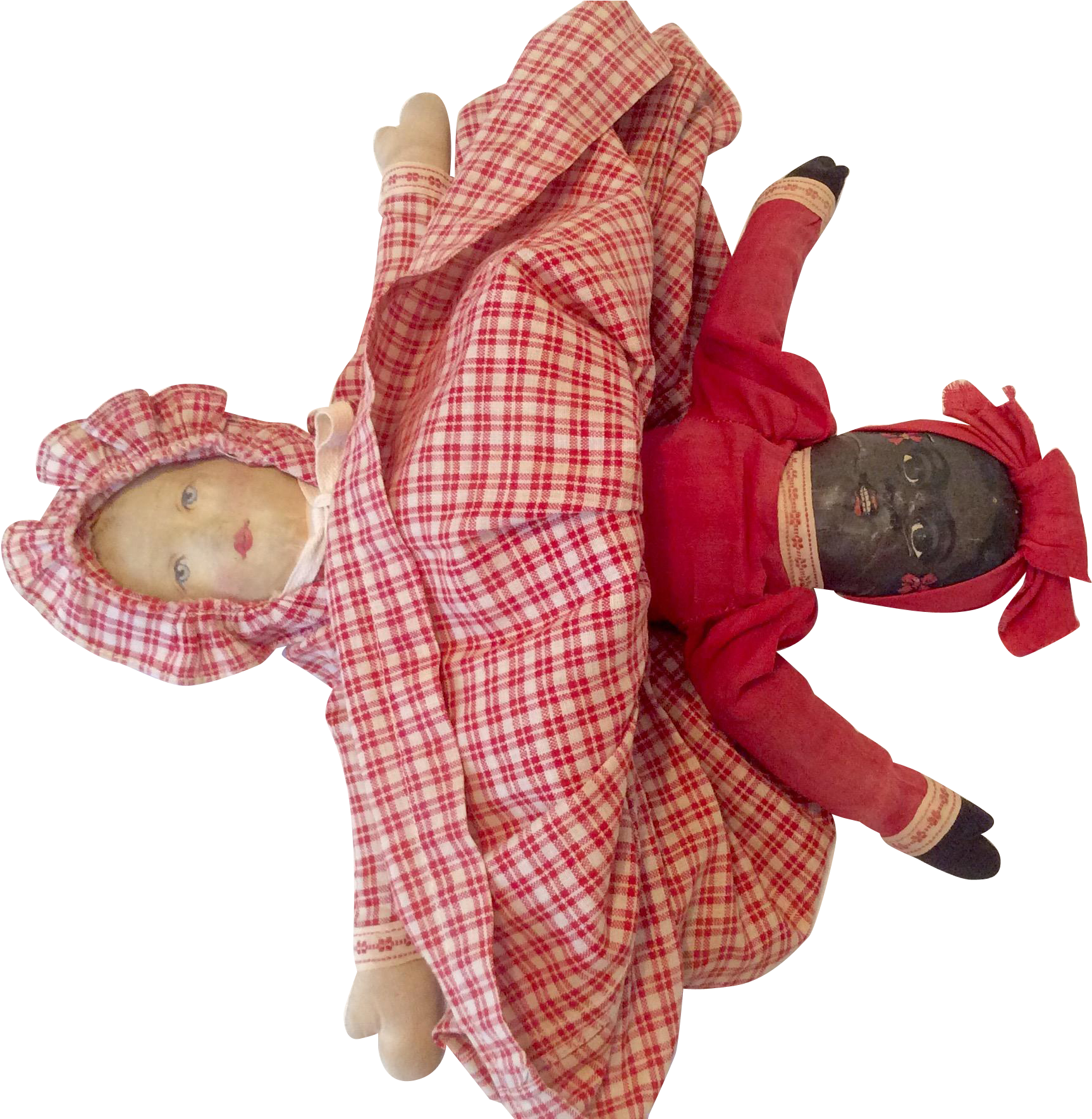 Antique Cloth Bruckner Topsy Turvy Black White Rag - Doll (1769x1769)