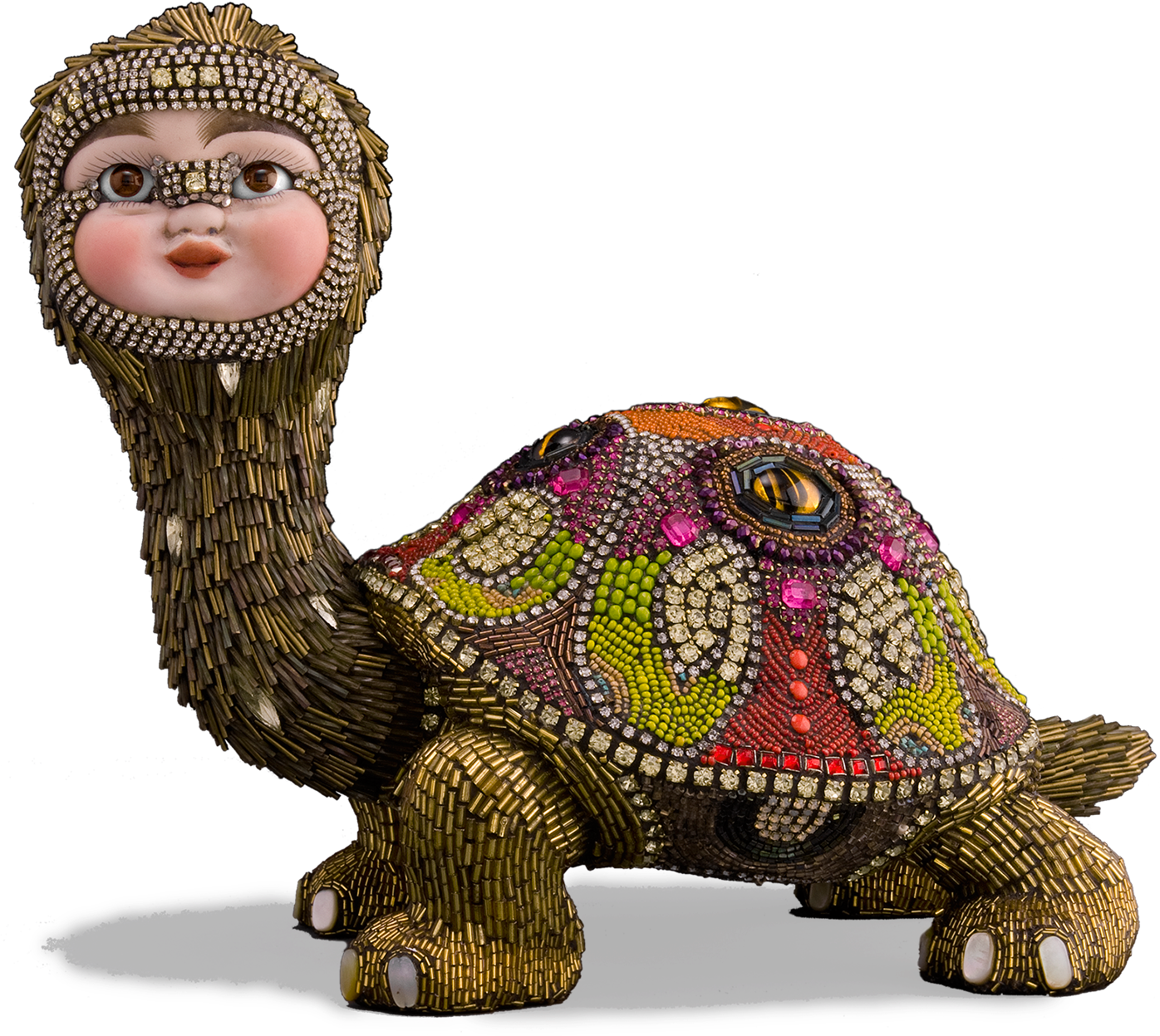 Betsy Creates Unusual Sculptural Mosaics Using Beads - Galápagos Tortoise (1402x1250)