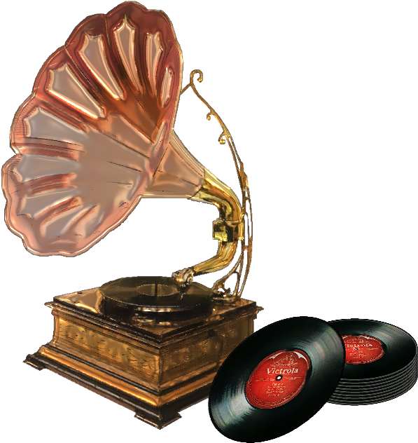 Antique Phonograph By Scrapbee - Antique Phonograph (604x644)
