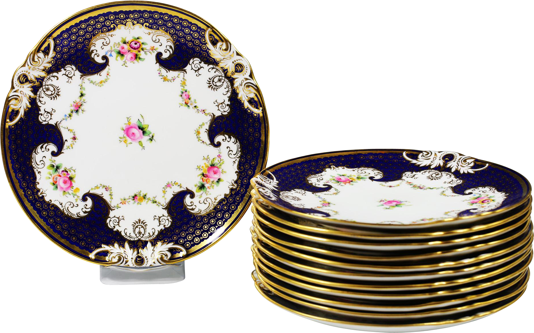 Set Of 12 Antique England Coalport Porcelain Dinner - Set Of 12 Antique England Coalport Porcelain Dinner (1867x1867)