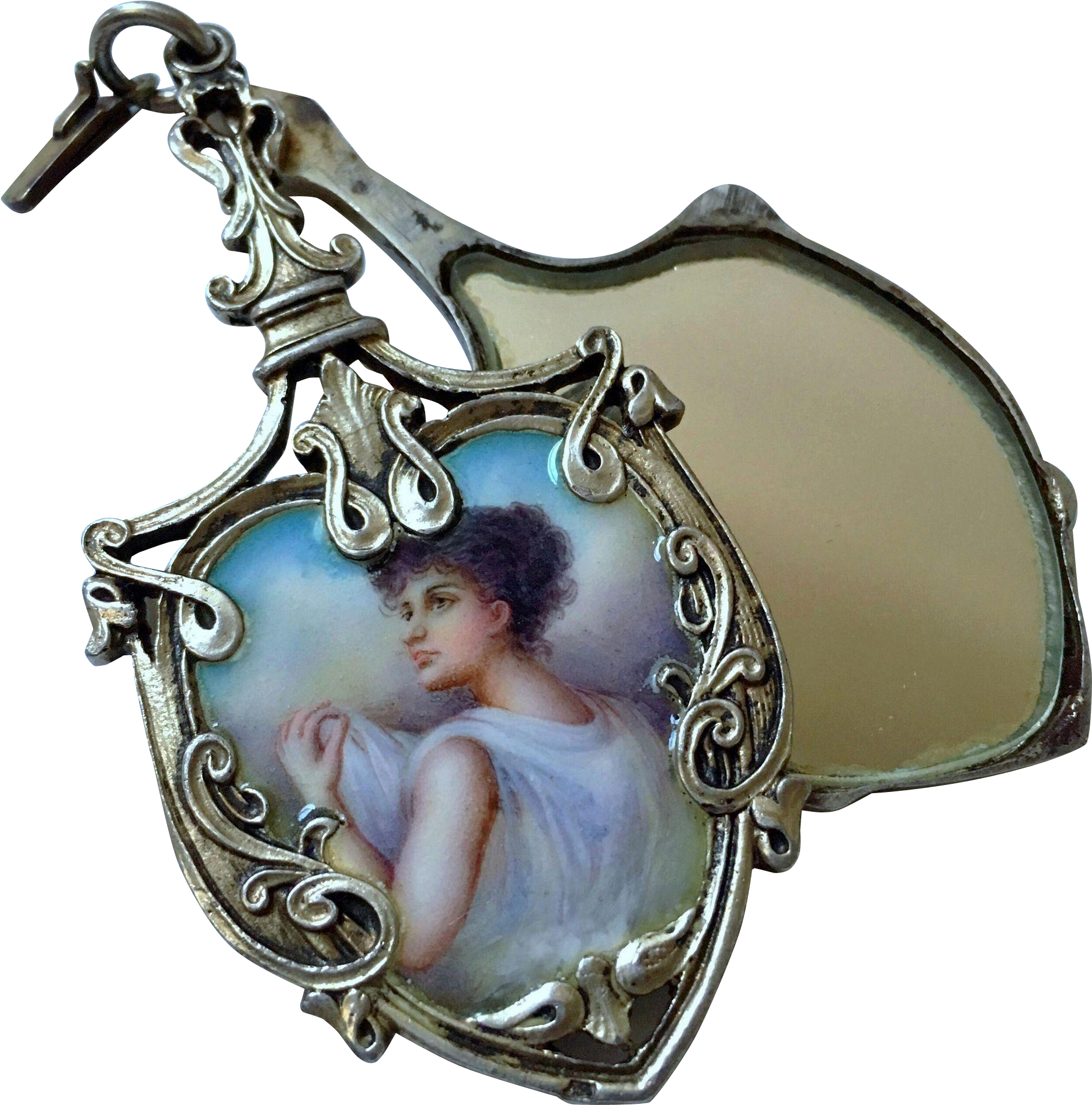 Rare Antique Enamel Portrait 4 Inch Locket Art Nouveau - Rare Antique Enamel Portrait 4 Inch Locket Art Nouveau (1891x1891)