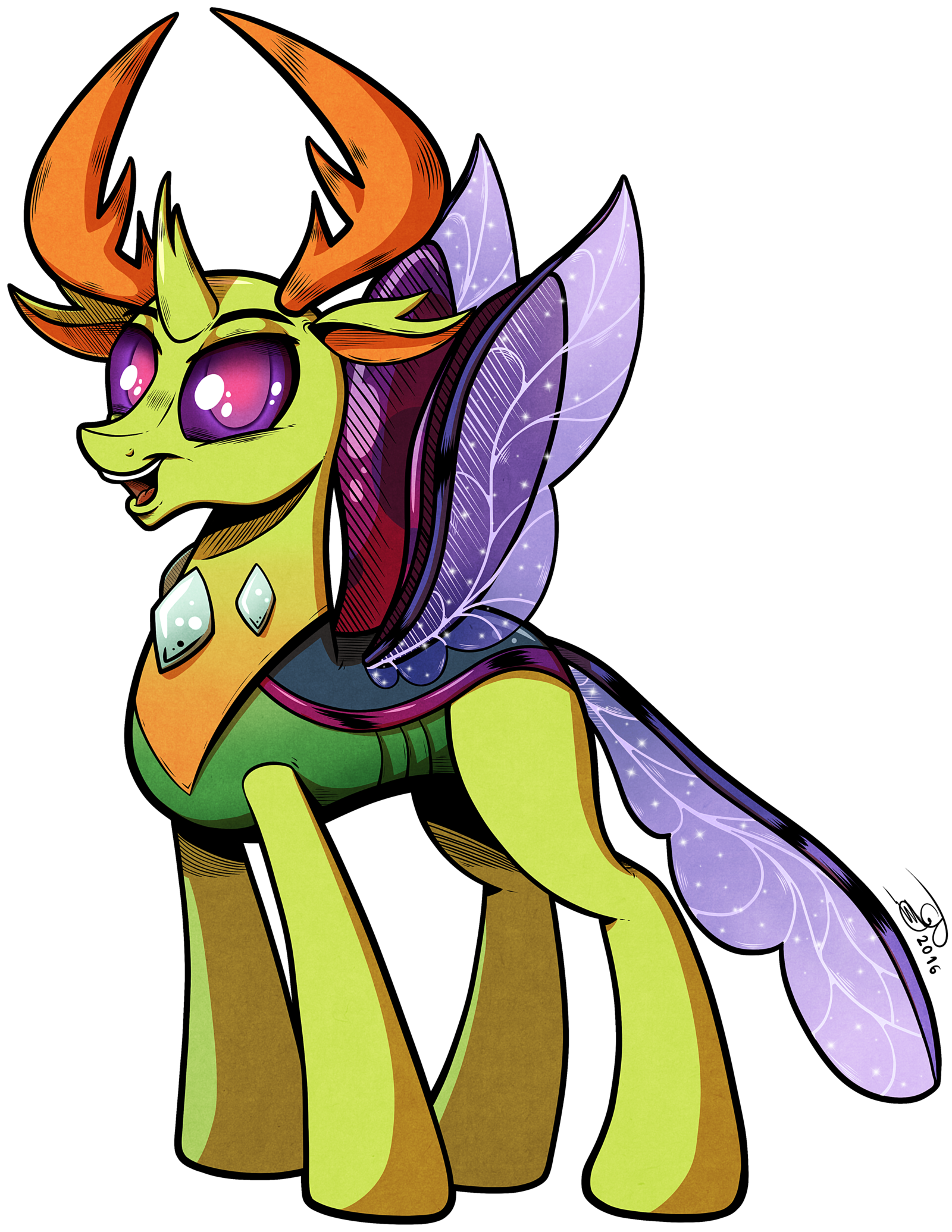 King Thorax By Gray Day - Thorax Mlp Line Art (1600x2071)