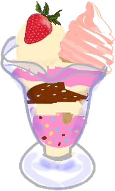パフェ アイスクリーム アイスキャンデー 夏のイラスト素材 無料テンプレート - Animated Smiley Face (300x450)
