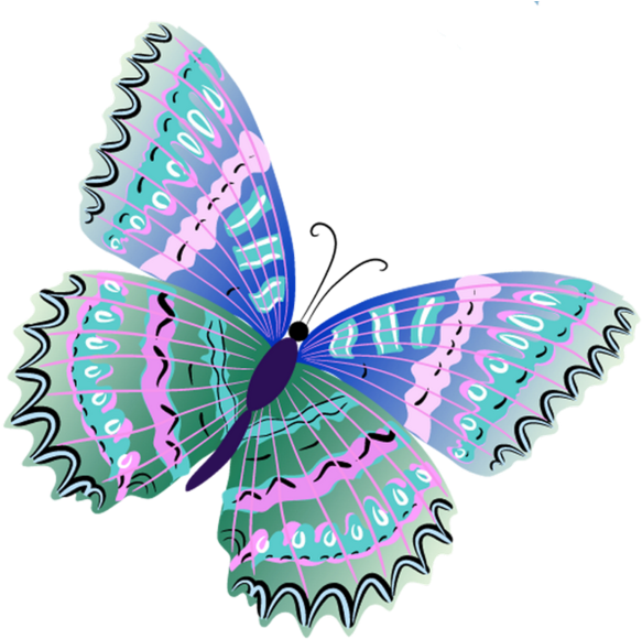 Green Butterfly Png (600x590)