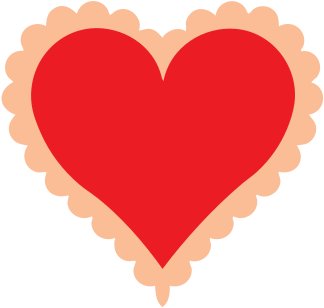 Scalloped Edge Heart - Heart (349x349)