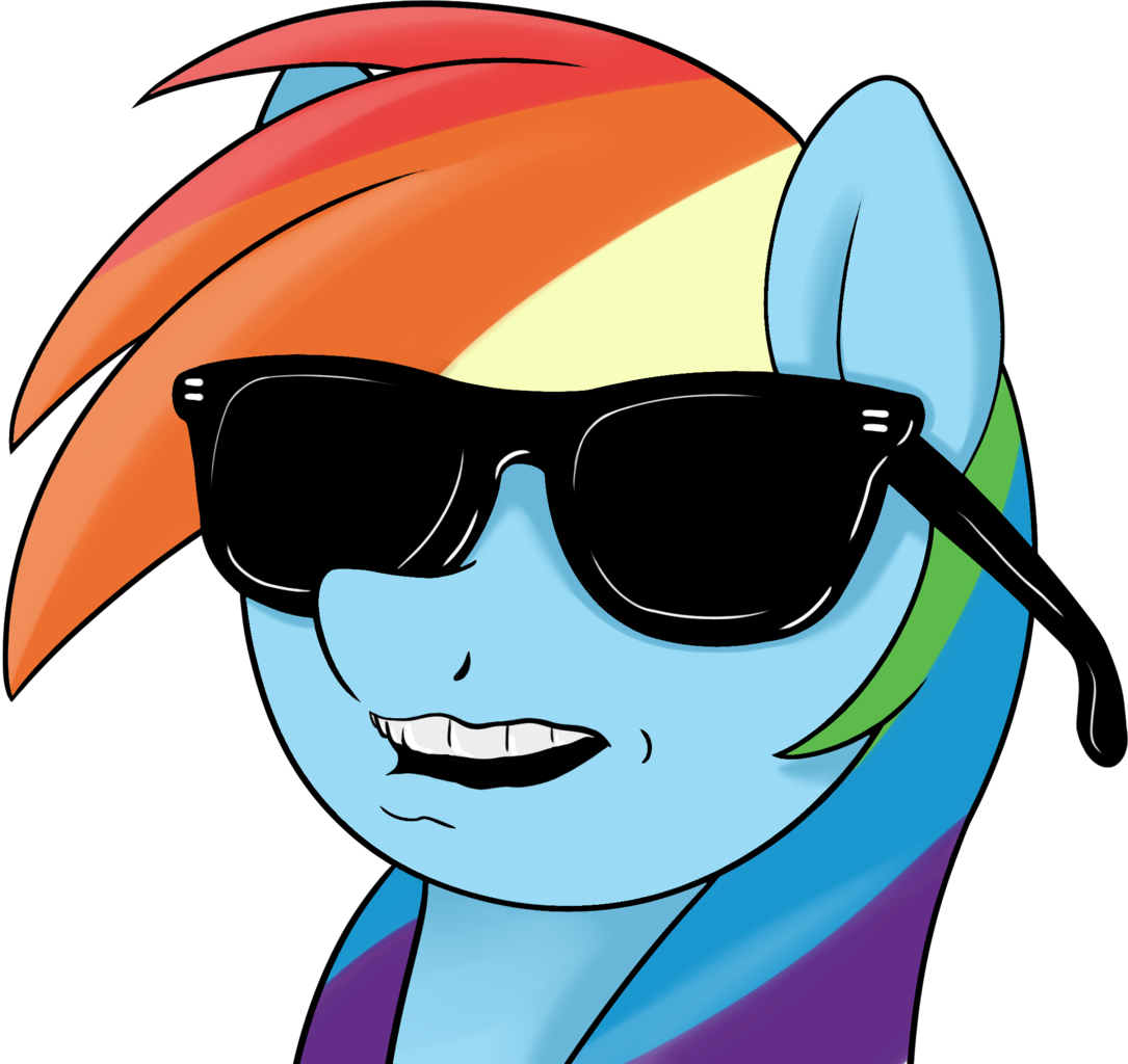 Coinpo, Bust, Cool, Rainbow Dash, Safe, Simple Background, - Cool Sunglasses Transparent Background (1085x1024)