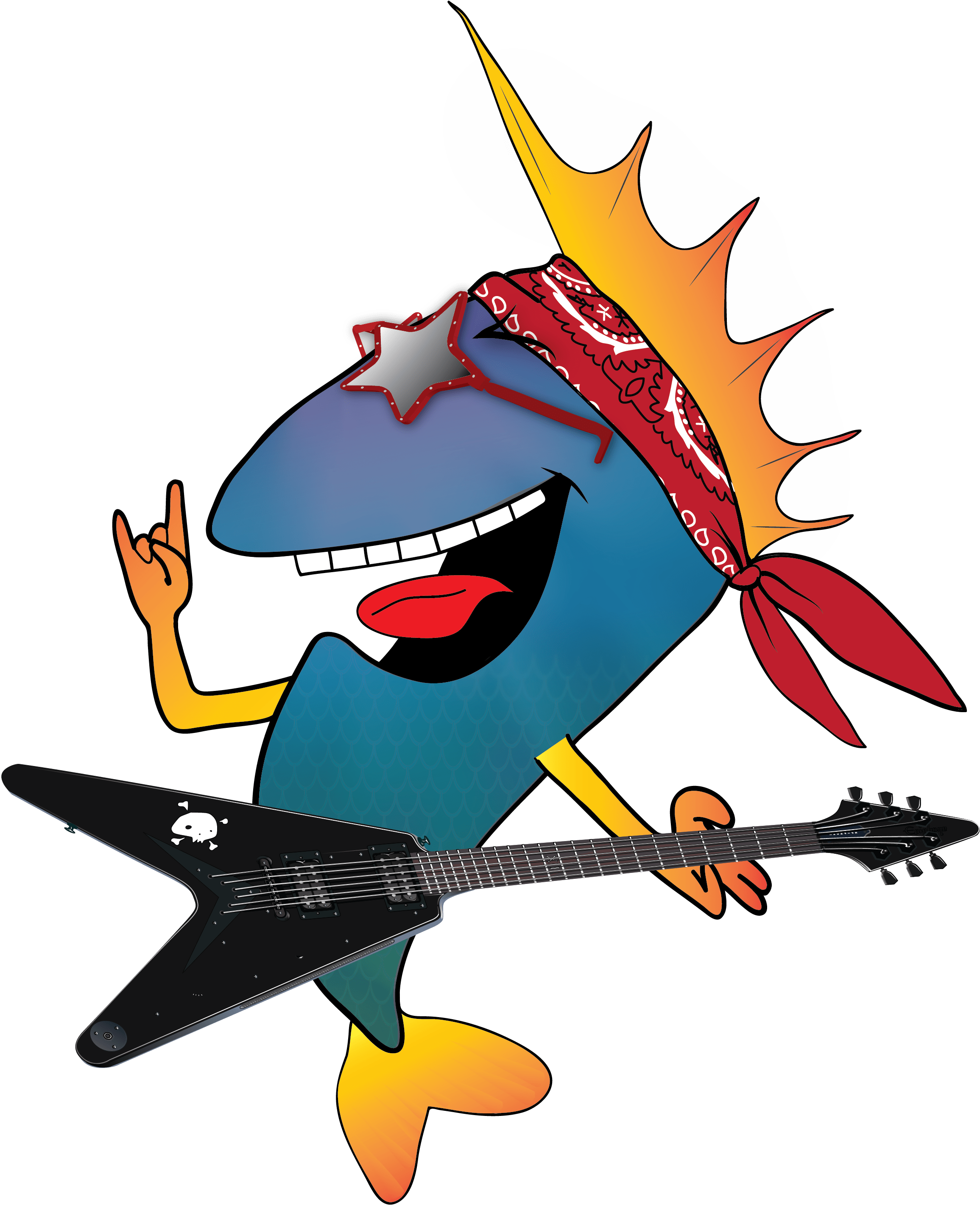 At The Fish Live Music Depot - Cartoon (2925x3375)