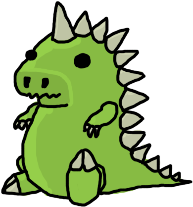 Godzilla Clipart Cute - Cartoon Drawing Of Godzilla (714x485)