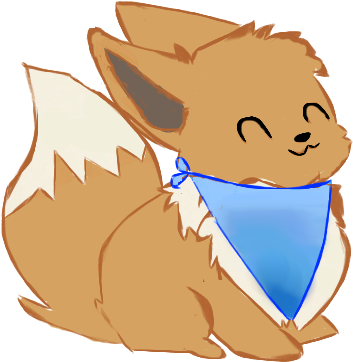 Eevee With Blue Bandana By Puffley115 - Cartoon (499x400)