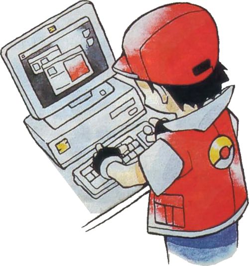 Pokemon Red Green Blue Concept Art Artwork Daily Nintendo - Pokemon On A Computer (500x534)