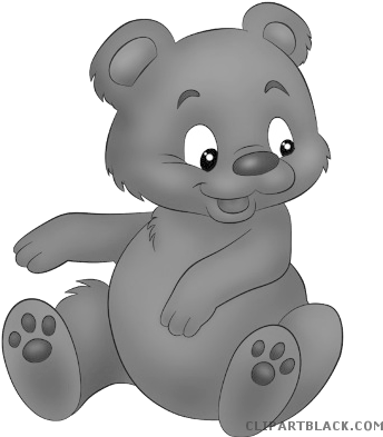 Baby Bear Animal Free Black White Clipart Images Clipartblack - Cute Cartoon Bear Baby (400x400)