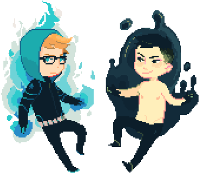 “ Sam And Ashley Pixels I Made For Me N Siobhan * V* - Cartoon (500x426)