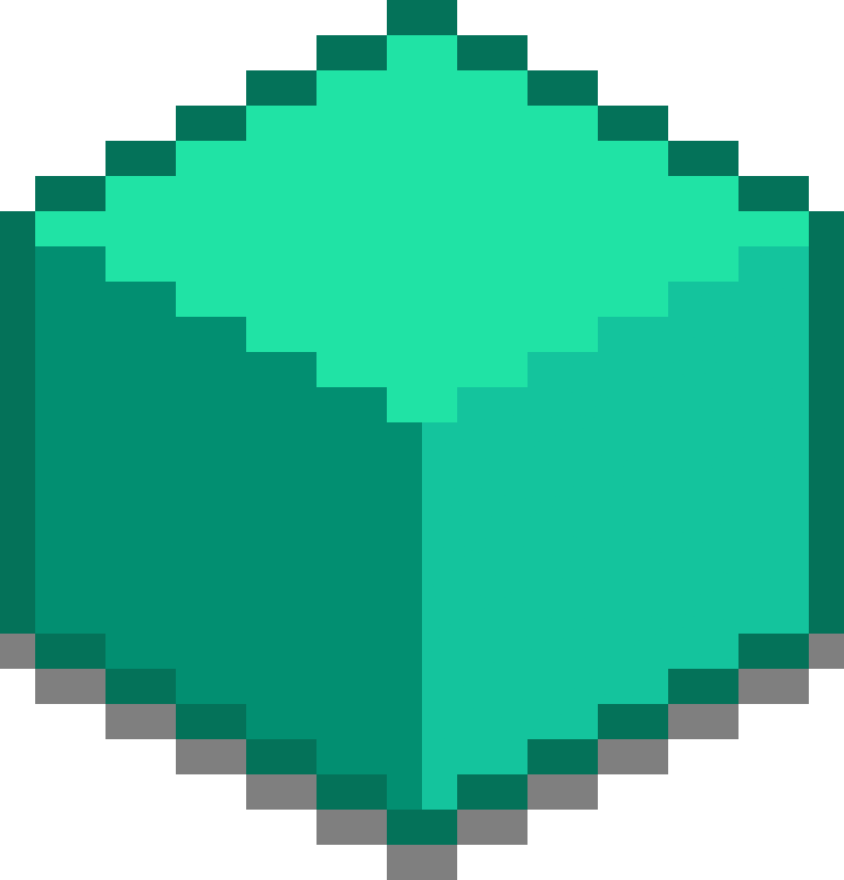Turquoise Single Cube - Soul Knight Pixel Art (768x800)
