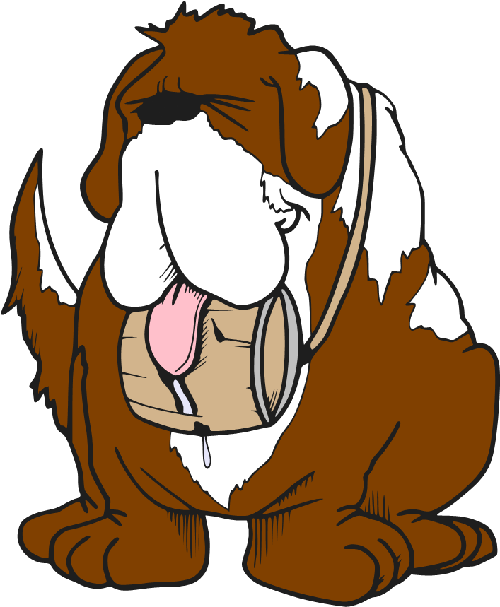 Huge Saint Bernard - St Bernard Cartoon Png (734x881)