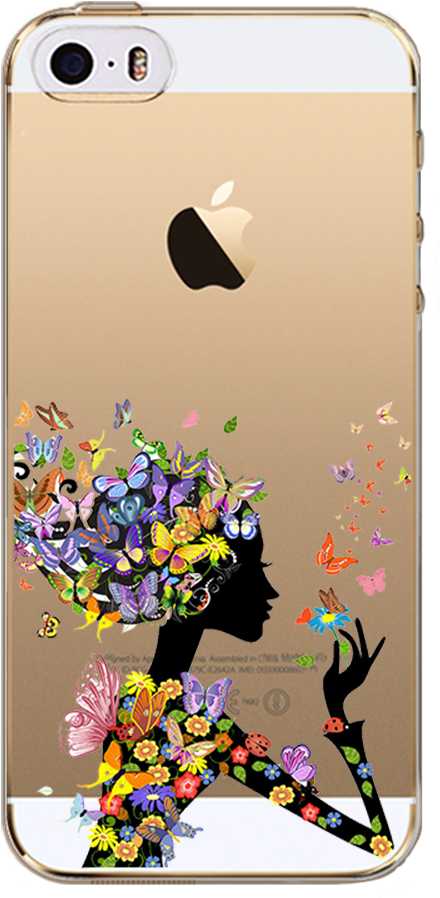 Tide Pretty Girl Mobile Phone Shell Case For Iphone - Cell Phone Back Transparent Background (1001x1001)