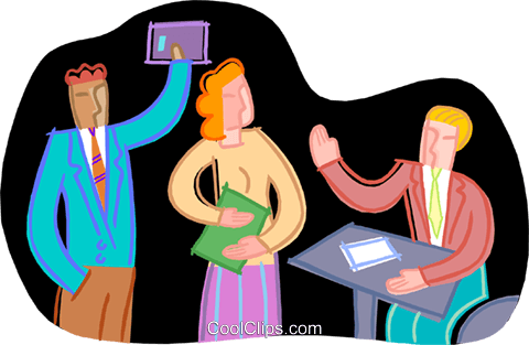 Office Workers Celebrating Royalty Free Vector Clip - Illustration (480x313)