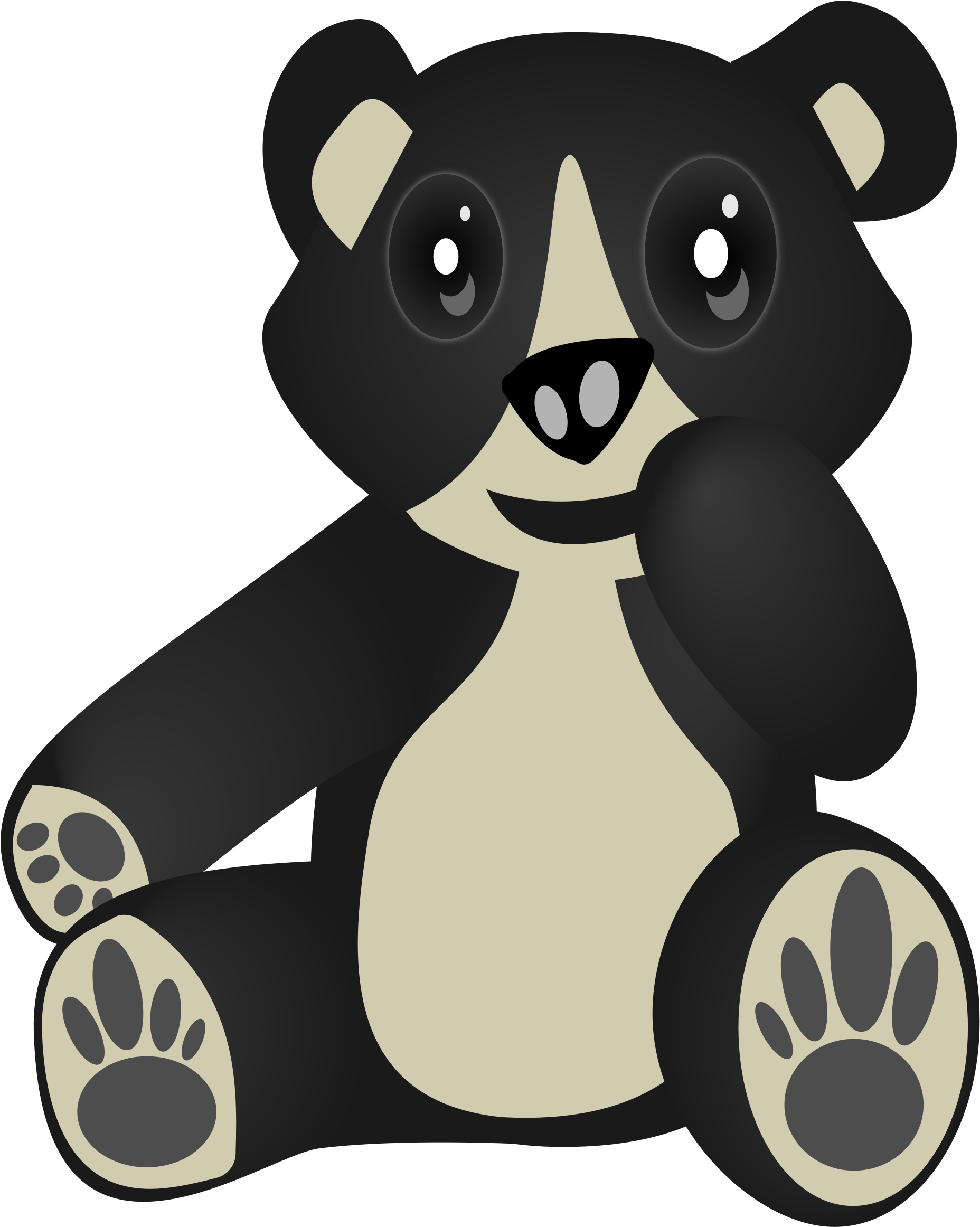 Big Image - Spectacled Bear Clip Art (2400x2400)