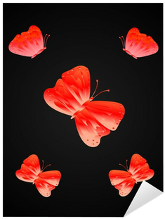 Vinilo Pixerstick Mariposas Rojas Con Fondo Negro • - .mx (400x400)