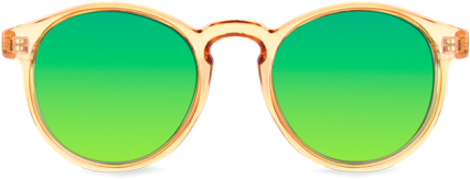 Champagne Palm Beach Sunglasses Yellow Mirror Lenses - Gafas De Sol Redondas (500x678)