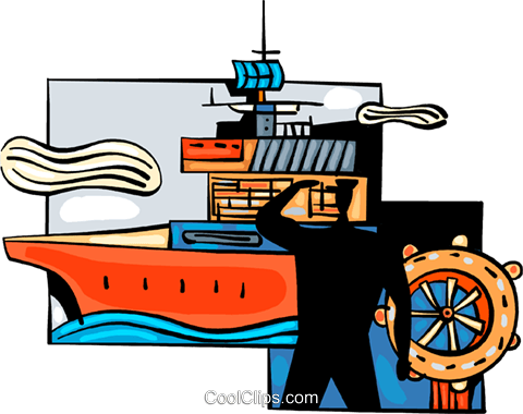 Captain At Wheel Of Aircraft Carrier Royalty Free Vector - Captain At Wheel Of Aircraft Carrier Royalty Free Vector (480x380)