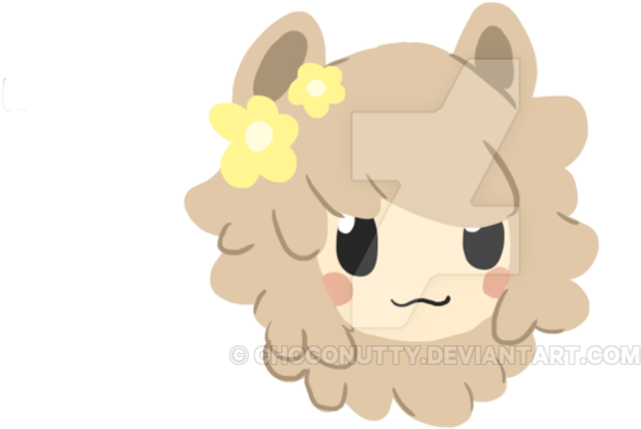 Little Lama Head By Choconutty - Cartoon (894x894)