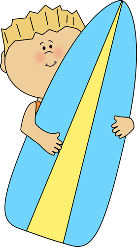 Boy Holding A Surfboard - Surfboard Cartoon Png (278x500)