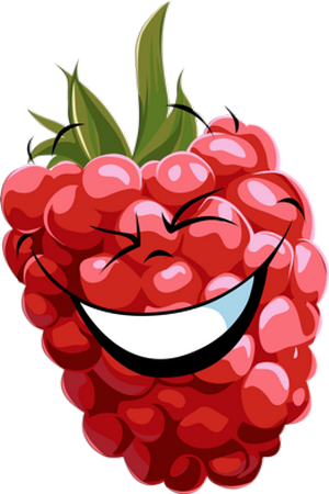 Emoticône Fruit - Raspberry Cartoon (300x450)