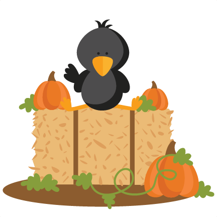Crow On Hay Bale Svg Scrapbook Cut File Cute Clipart - Clip Art (432x432)