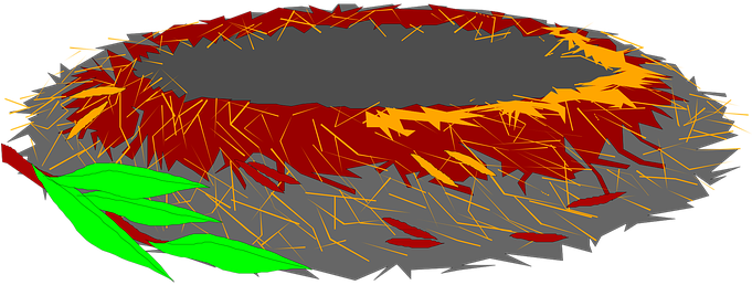 Red Brown Empty Nest Sticks Twig Leaves Ne - Clip Art (680x340)