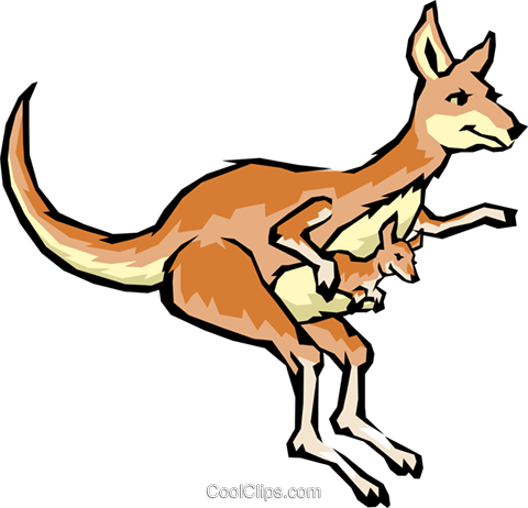 Cartoon Kangaroos Royalty Free Vector Clip Art Illustration - Great Aussie Joke Book [book] (480x462)