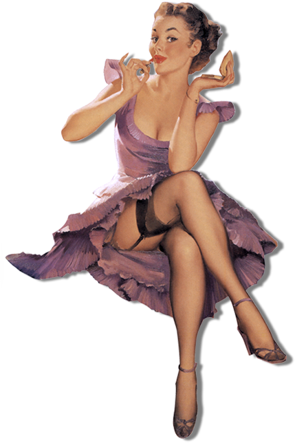 Pin-up Girl Black Star Riders Nose Art - Vintage Pin Up Girl (434x670)
