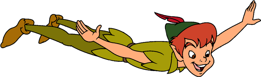 Tinkerbell Silhouette Clip Art - Tinkerbell And Peter Pan Flying (900x272)