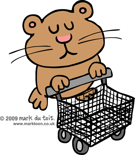 Hamster With Shopping Cart Clipart - Shopping Gif Clipart (435x500)