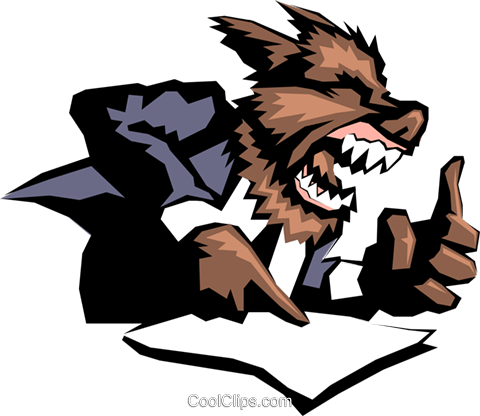 Its A Dog Eat Dog World Royalty Free Vector Clip Art - Werewolf Business Suit (480x416)