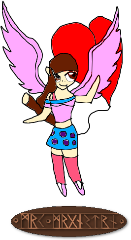 Shy Fly, Pink Winged Angel Chibi [request] By Mrc Mrgnstrn - Cartoon (300x500)