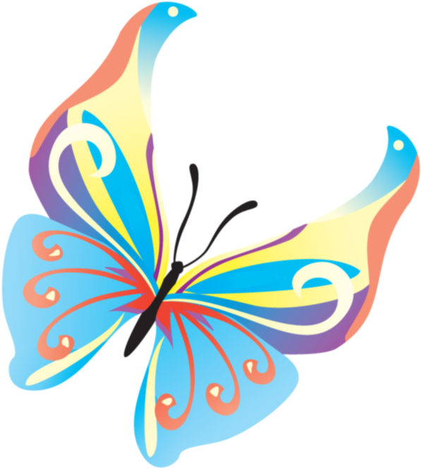 Бабочки На Прозрачном Фоне - Transparent Background Butterfly Clipart (642x699)