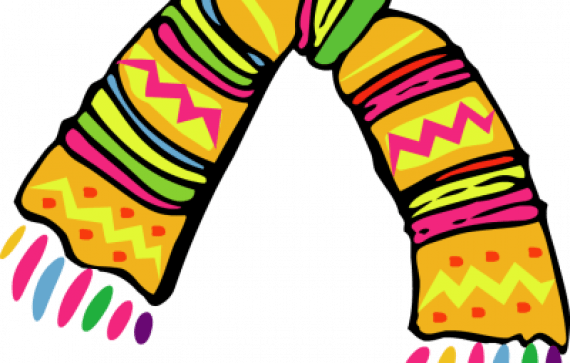 Latest Ladies Scarves Tie Art Fashion Ideas - Luva E Cachecol Em Png (570x363)