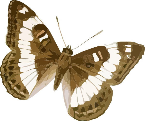 Butterfly Svg Clip Arts 600 X 501 Px - Brown And White Striped Butterfly (600x501)