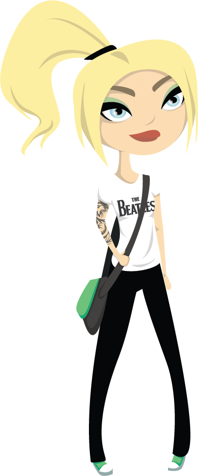 Casual Girl By Orange-bubbles - Cartoon (403x968)