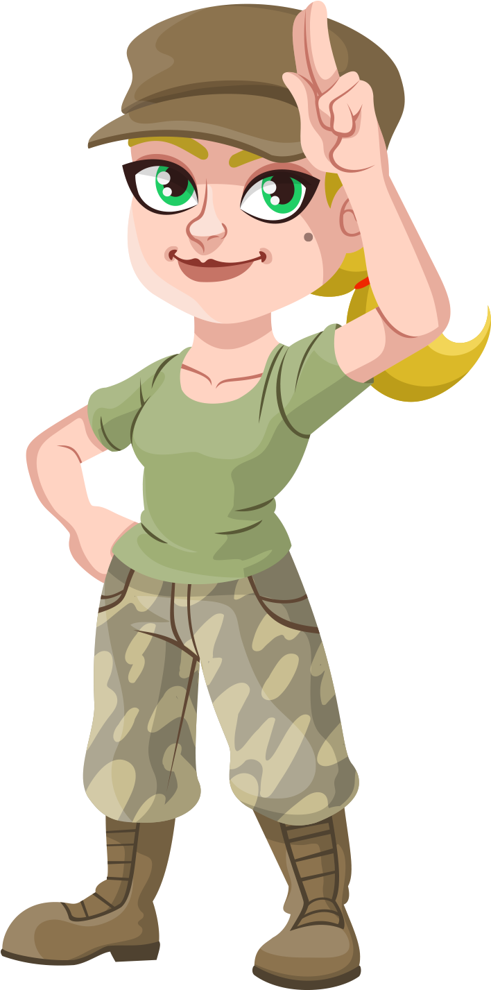 Cartoon Soldier Drawing Illustration - Girl Soldier Cartoon (968x1426)