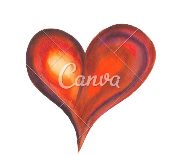 Isolated Heart In Red Shades - Canva (800x629)