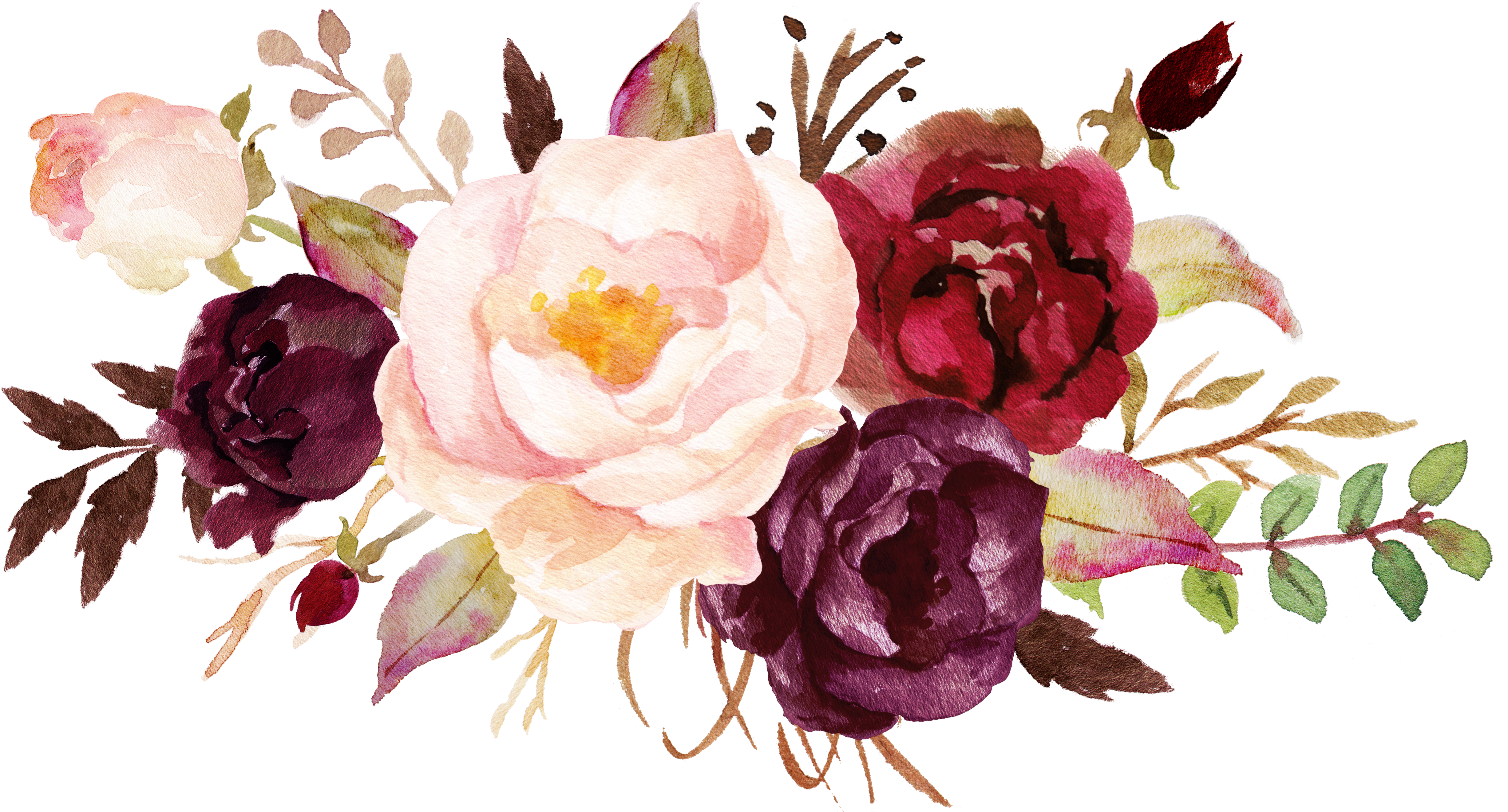 Wedding Invitation Flower Girl Watercolor Painting - Red Pink Shower Curtain (4980x2642)