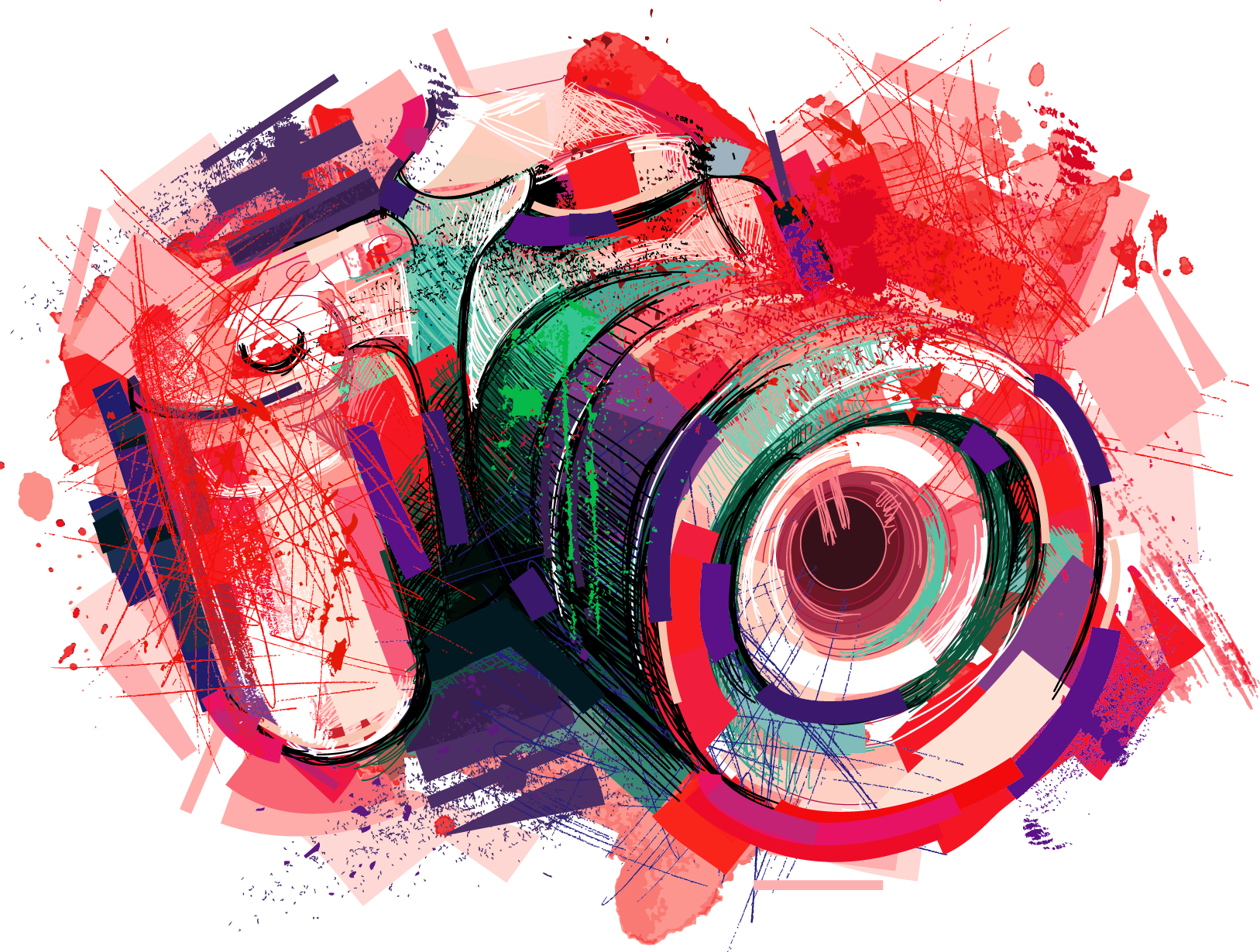 Camera Photography Watercolor Painting - Watercolor Camera (1627x1230)