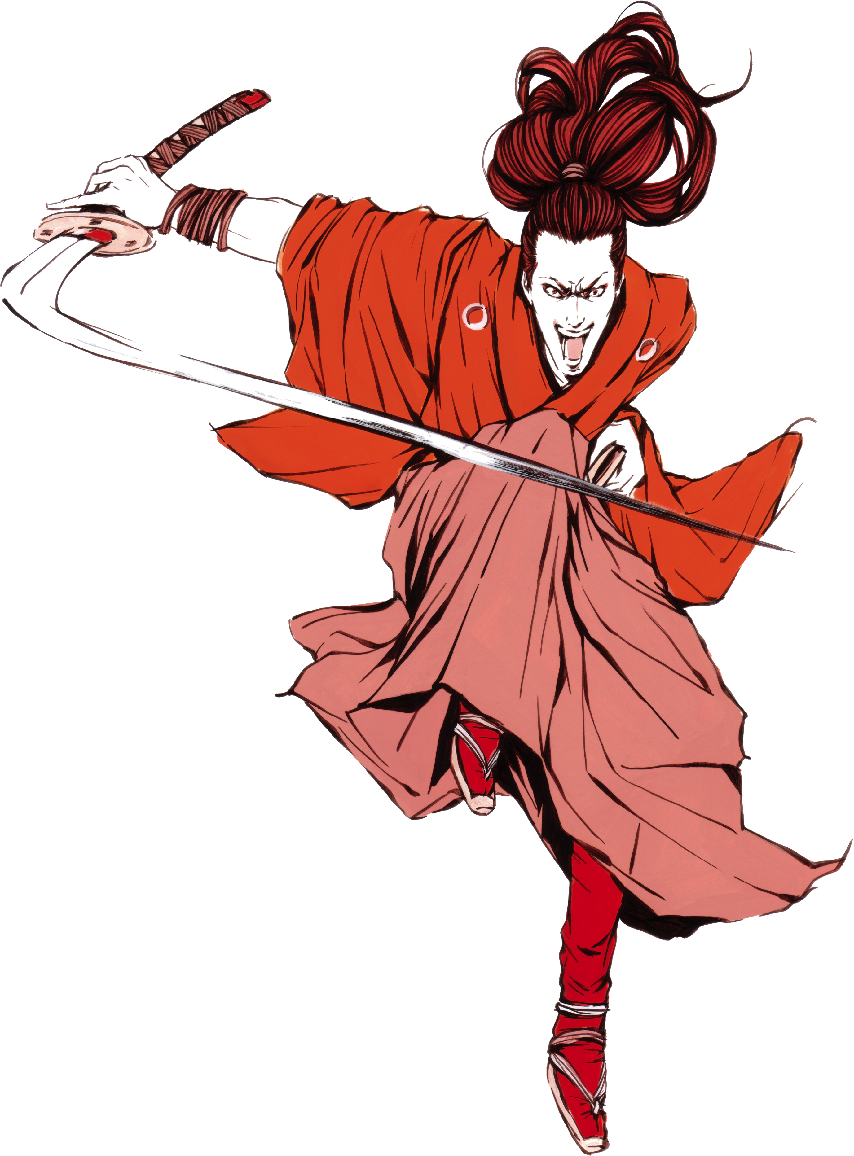 Japan Samurai Anime Watercolor Painting Ru014dnin - Watercolor Samurai Transparent Background (2756x3732)